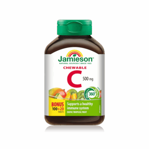 Jamieson Vitamin C 500mg Chewable Exotic Tropical Fruit 120 Tablets