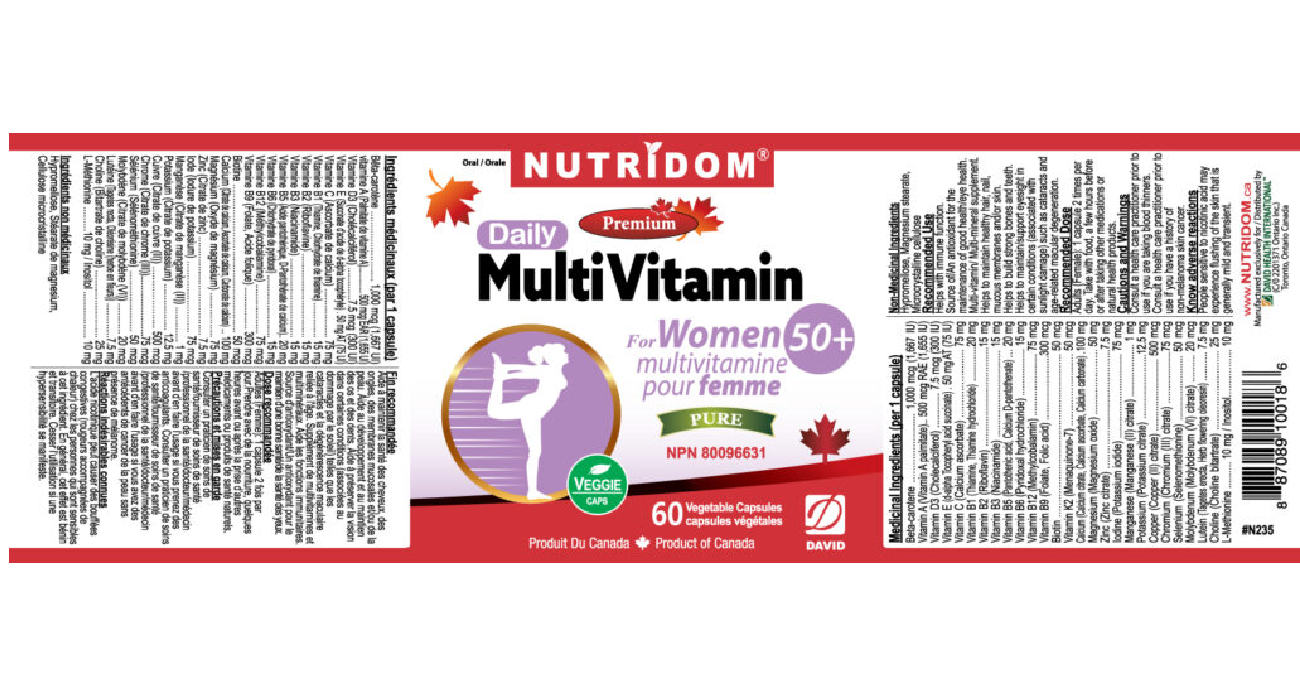 nutridom multi vitamin women 50+-ingredi