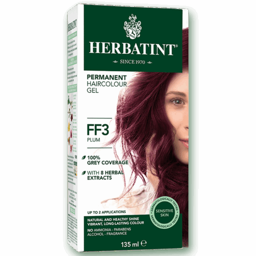 FF3 Plum Permanent Haircolour Gel Herbatint 135 mL