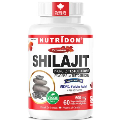 Nutridom Hymalayan Shilajit 500mg 50% Fulvic Acid Purified & Standardized Shilajit Extract Vegan60 Capsules