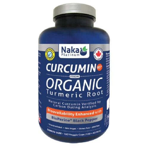 (Bonus Size) Naka Platinum Organic Curcumin 95% 120+60 Veggie Caps