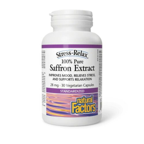 Natural Factors Saffron Extract 100% Pure 28 mg, Stress-Relax 30 Vegecaps